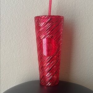 Starbucks Crimson Swirl Tumbler with Straw